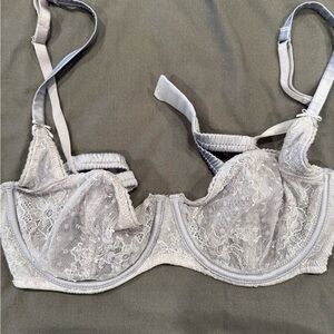 Victoria's Secret Gray Lace Underwire Bra
